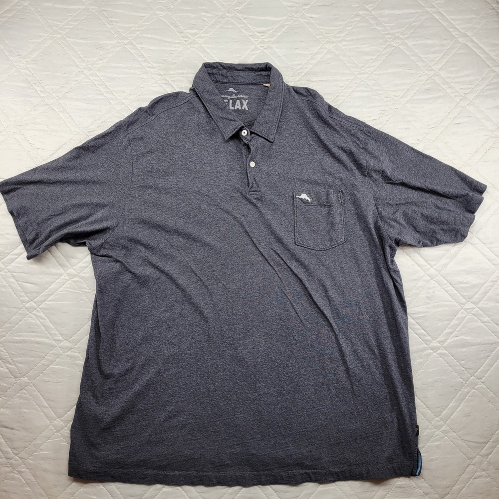 Tommy Bahama relax gray 100% pima cotton‎ polo shirt size 2XB